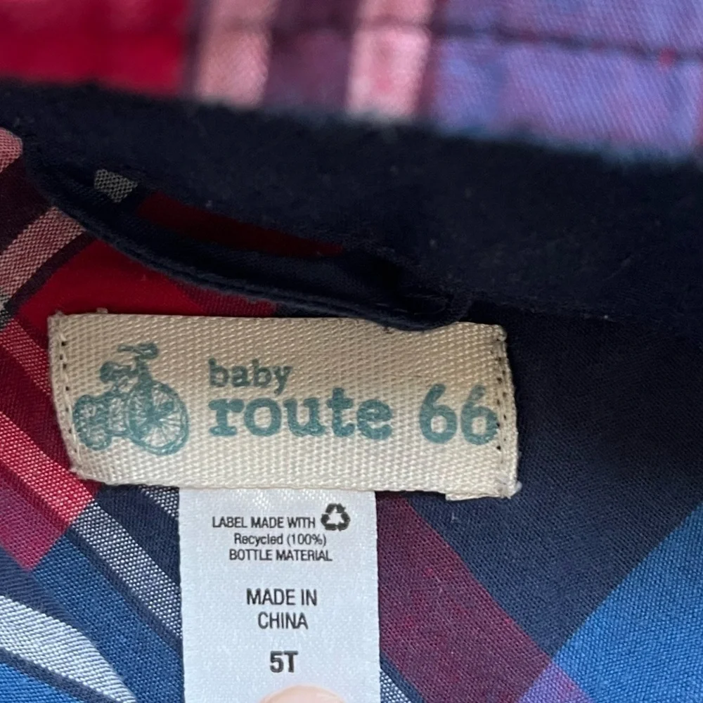 Baby Route 66 • Plaid Pattern • Sz 5T Long sleeve button down western shirt